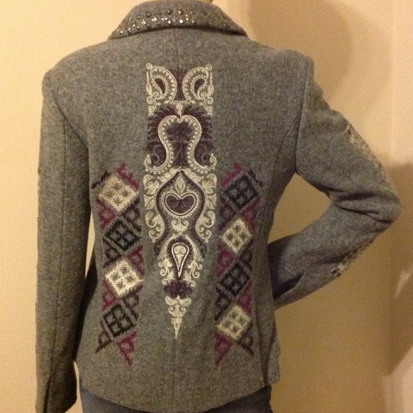 New Odd Molly Uptown Girl Embroidered Gray Blazer Size 1 (Small) LAST ONE! - Picture 9 of 12